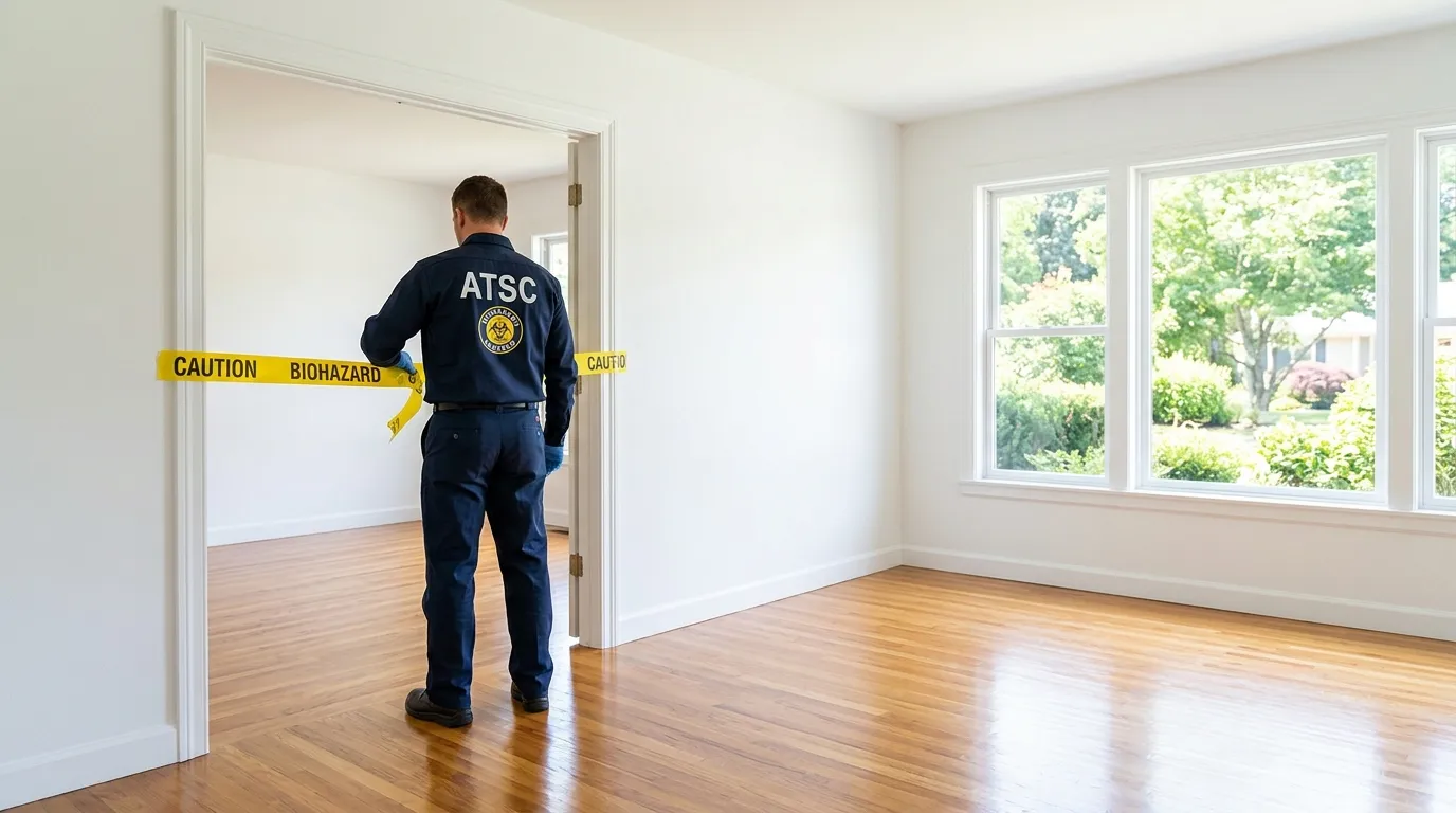 Certified biohazard cleanup crew performing Decomposition Cleanup in Saint John